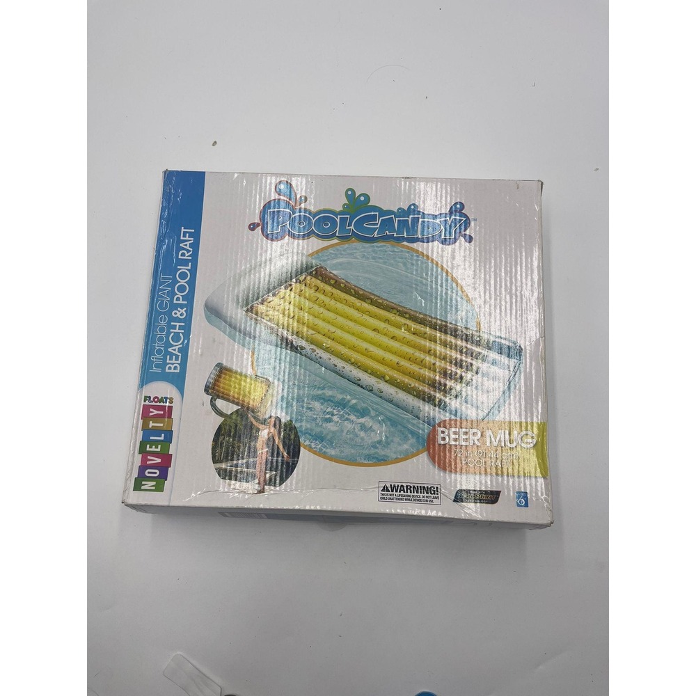 PoolCandy Beer Mug Inflatable Giant Beach Pool Raft 72 in Float New‎ in Box